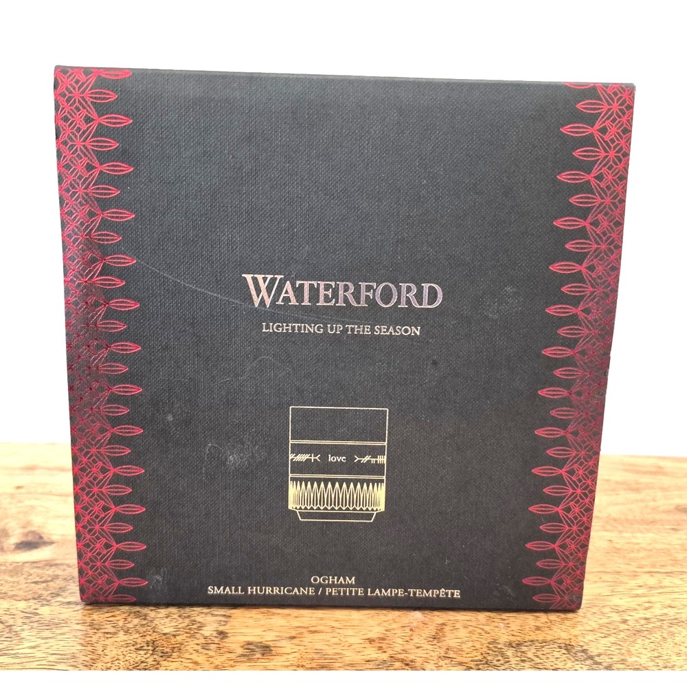 WATERFORD OGHAM LOVE SMALL  HURRICANE CANDLE HOLDER  40032632  New With Box